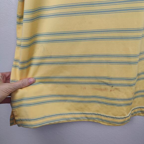 Vintage Masters Performance Polo Shirt Mens XL Yellow Green Stripe Preppy Golf - Picture 3 of 9